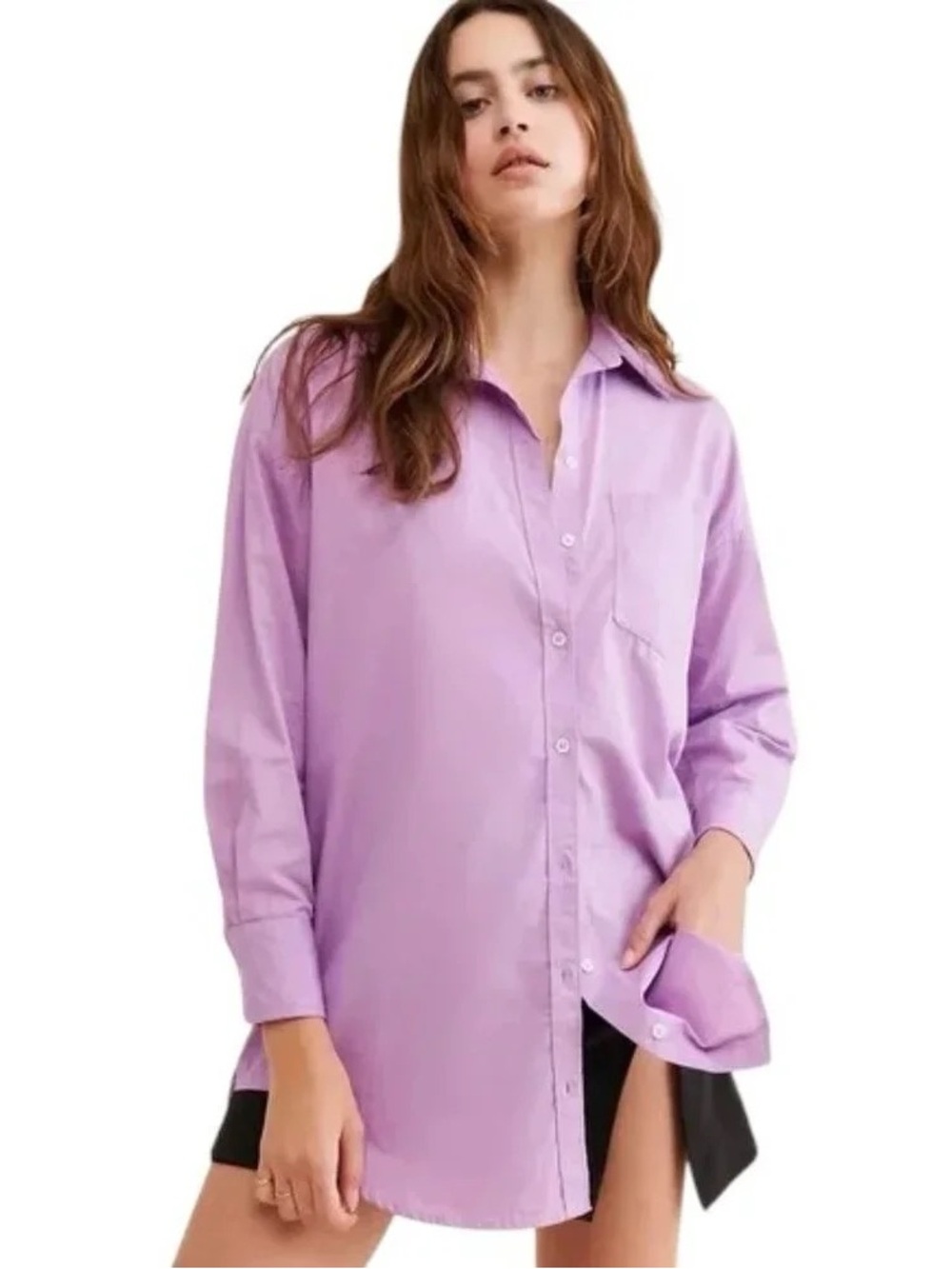 NWT Anthropologie Maeve Bennet Buttondown Tunic in Lavender